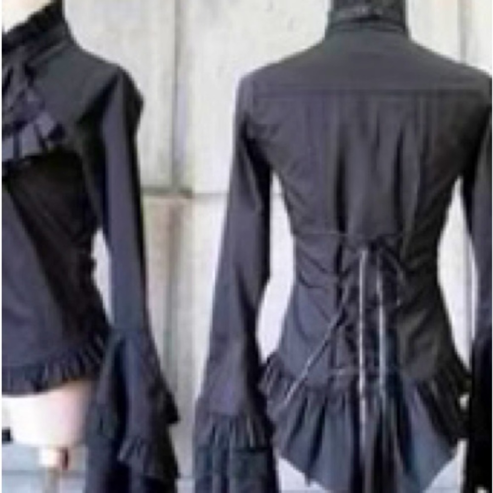 Court LOLITA Lace Flare Sleeve Waist Shirt